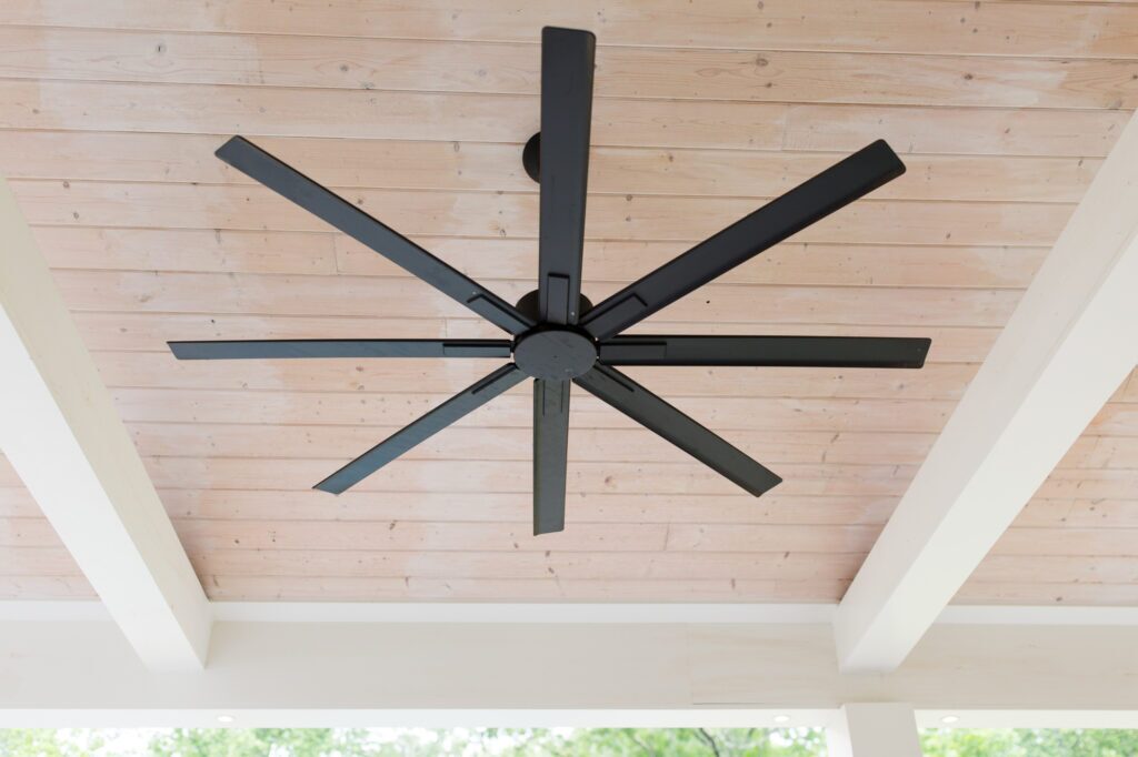 ceiling fan installed for a porch